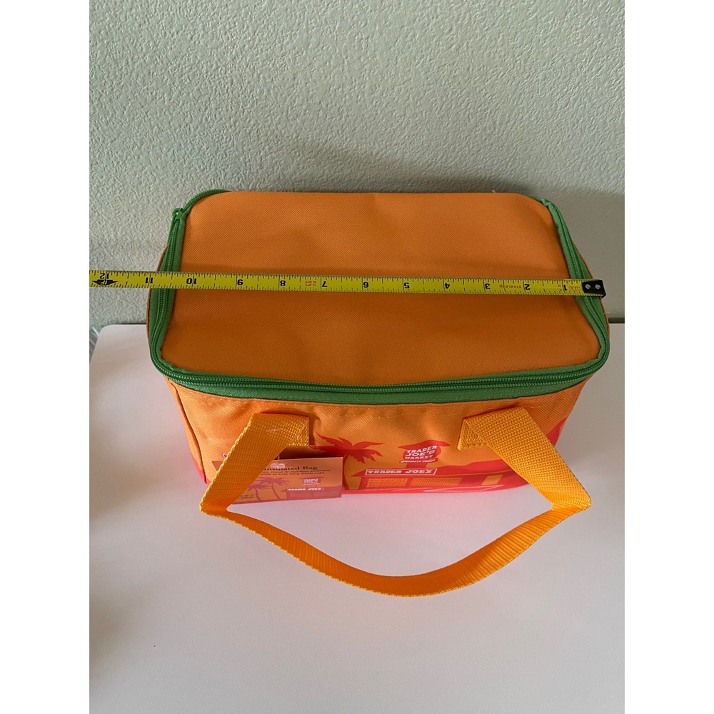 Trader Joe's Insulated Mini Lunch Bag Orange Green Palm Tree Collection 2026 - Picture 8 of 12
